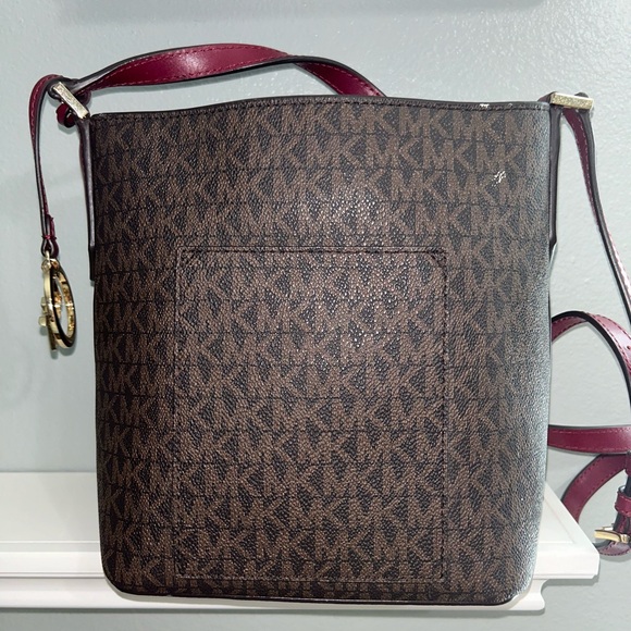 Medium Shoulder Michael Kors Logo Purse with Red Strap and Red Interior - Picture 2 of 5